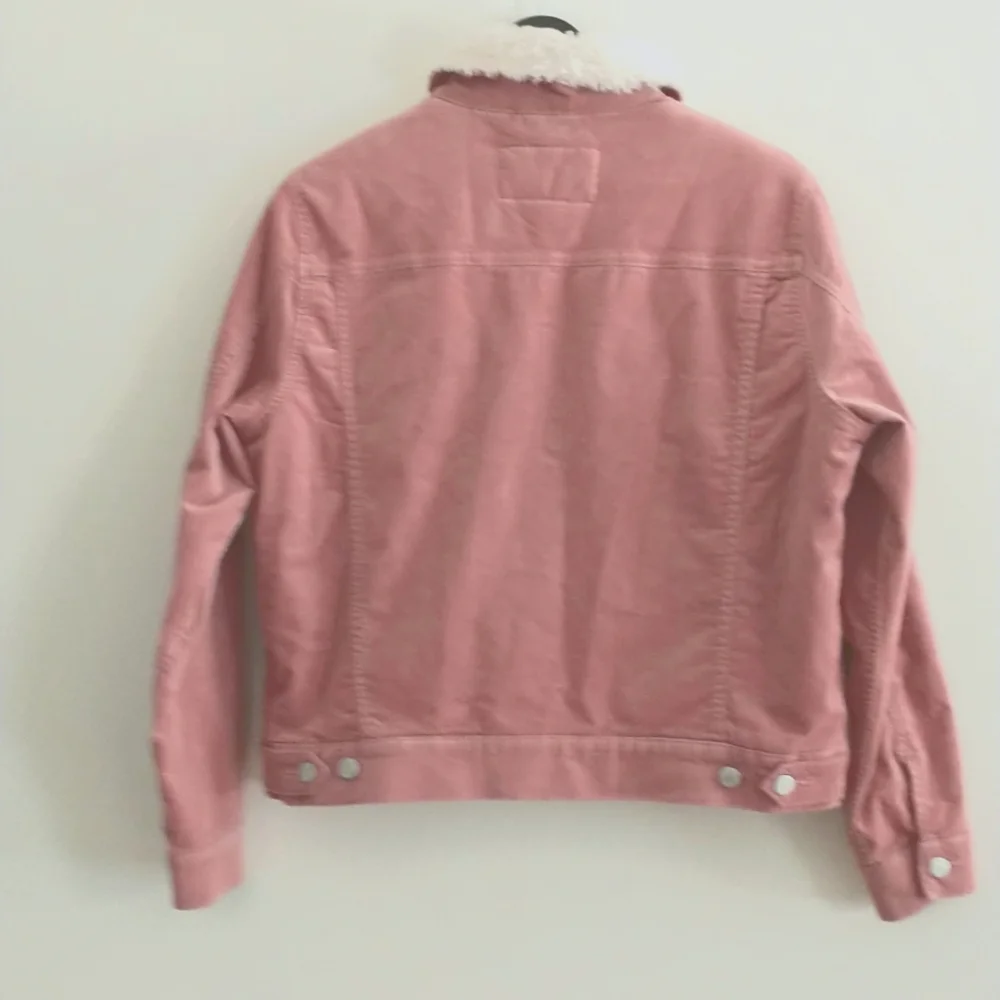 NWT Ann Taylor LOFT Sherpa Lined Corduroy Trucker Jacket Medium - Picture 2 of 10